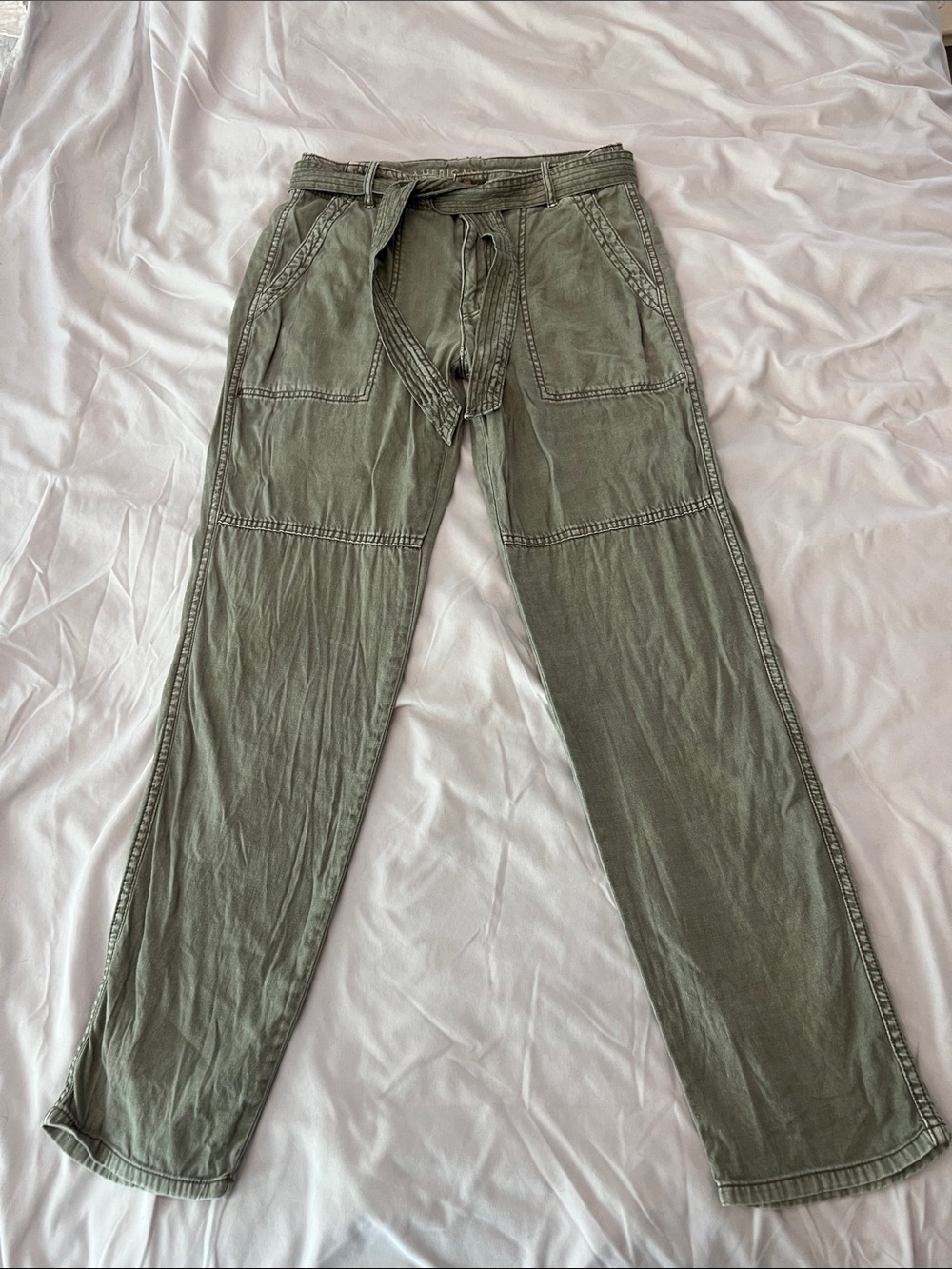 American Eagle Outfitters Olive Green Wide-Leg Utility Pants